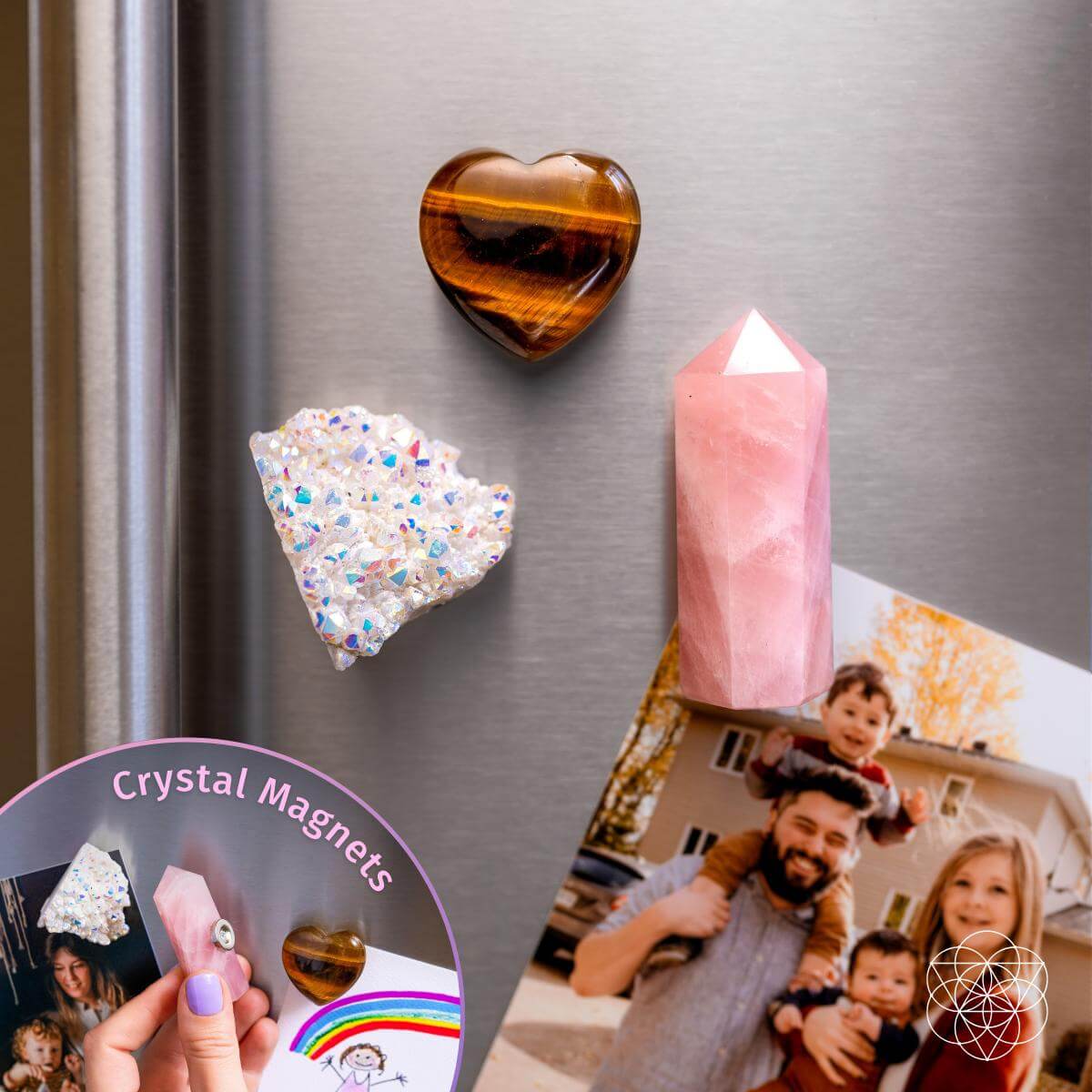 Crystal Fridge Magnets - Trio of Protection & Comfort by Conscious Items at Shirley Shoppe