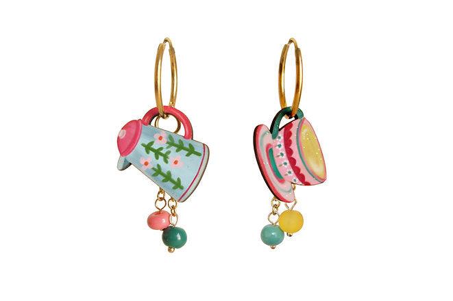 Cup and Teapot Hoop Earrings by Laliblue by Quirks! at Shirley Shoppe