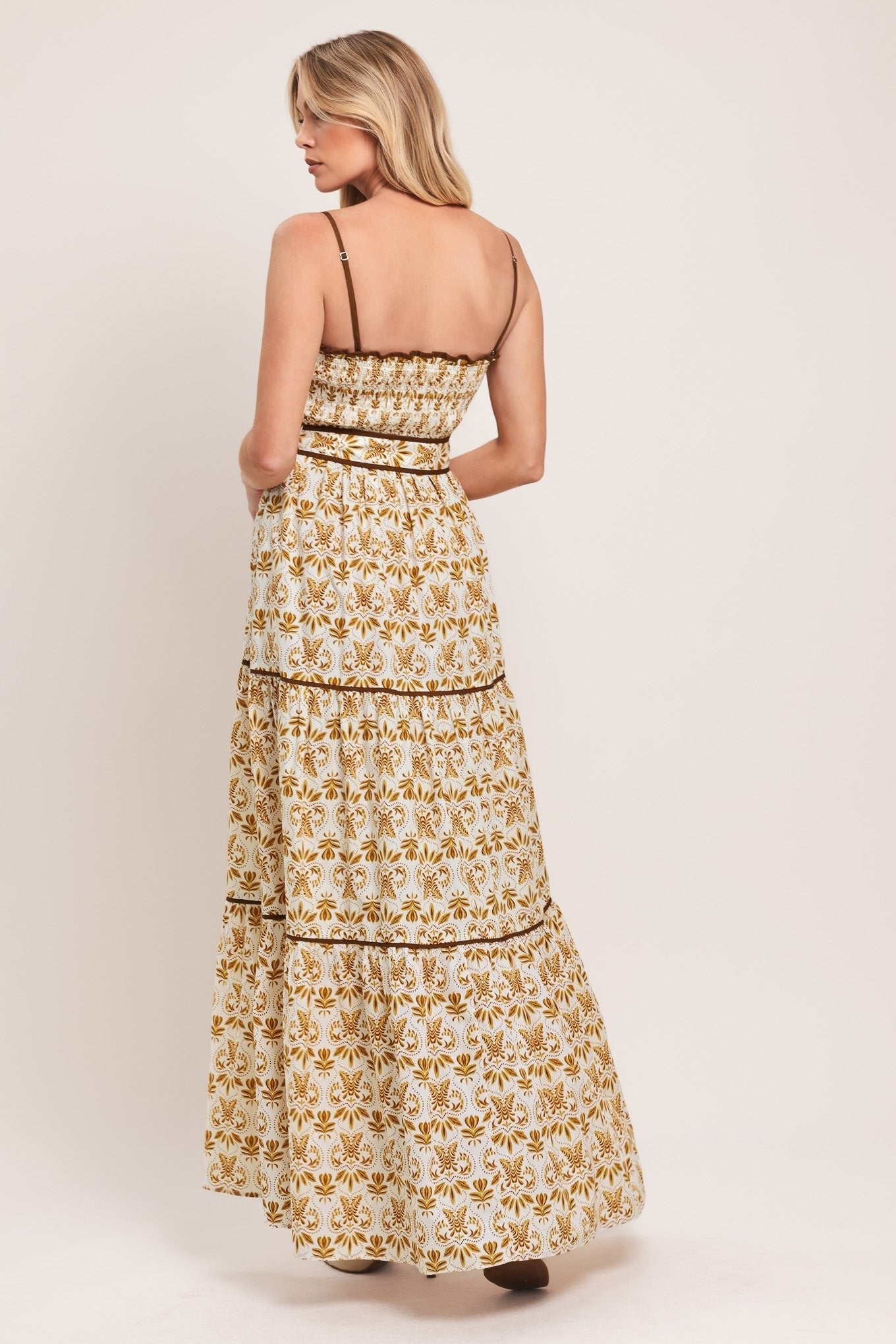 DAINTY FLORA WOVEN MAXI DRESS by Flying Tomato at Shirley Shoppe