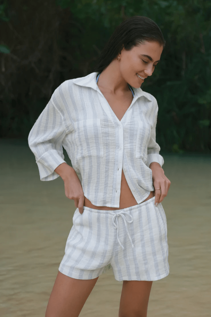DAYLIGHT STRIPED AIRY SHORT by z supply at Shirley Shoppe