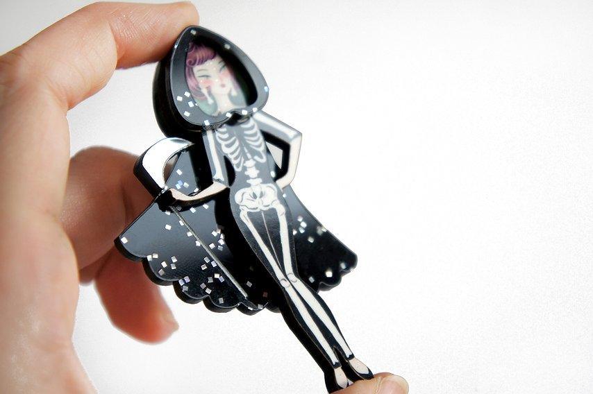 Death Girl Brooch by Laliblue by Quirks! at Shirley Shoppe