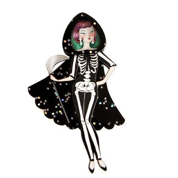 Death Girl Brooch by Laliblue by Quirks! at Shirley Shoppe