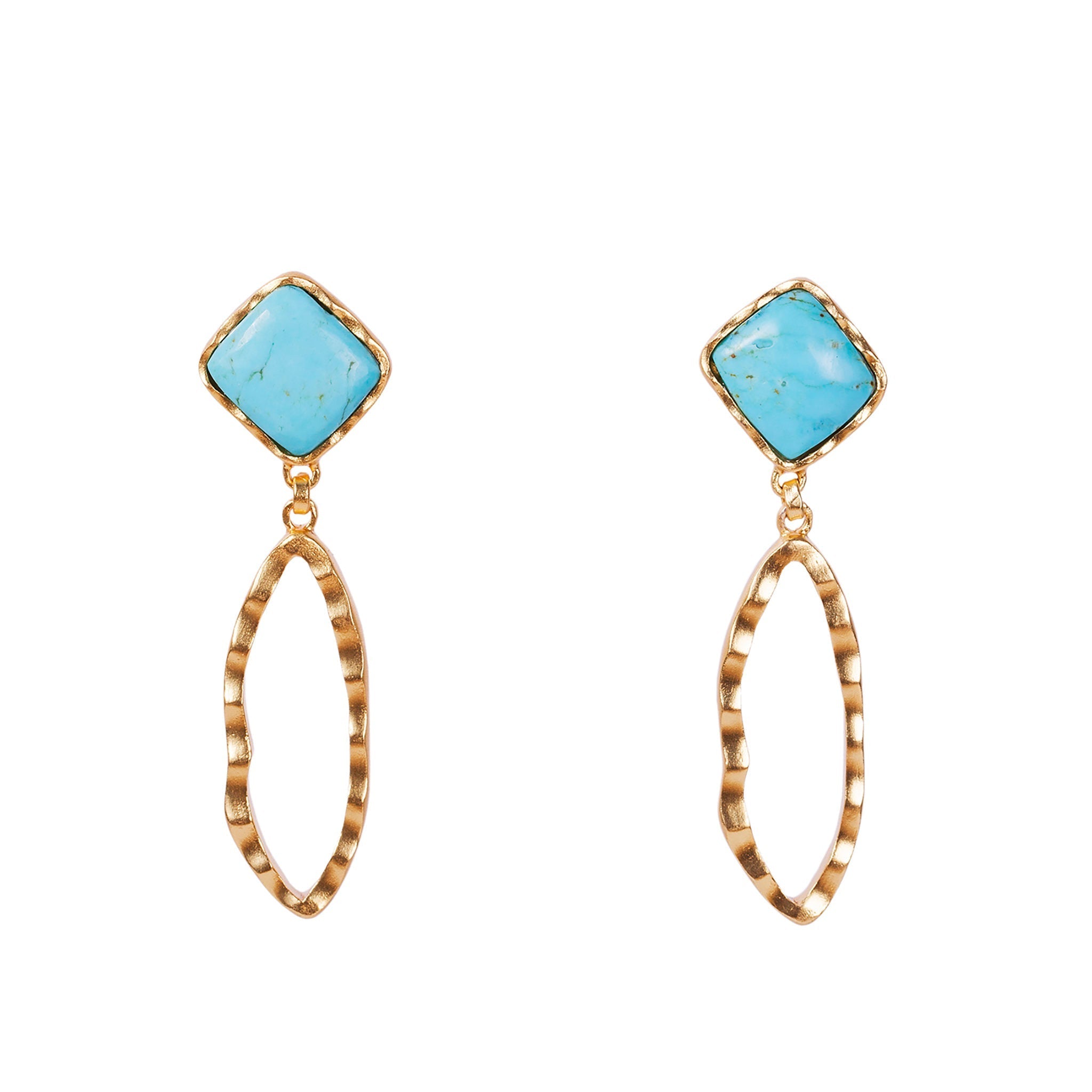 Deco Ovate Earring - Turquoise by Christina Greene at Shirley Shoppe