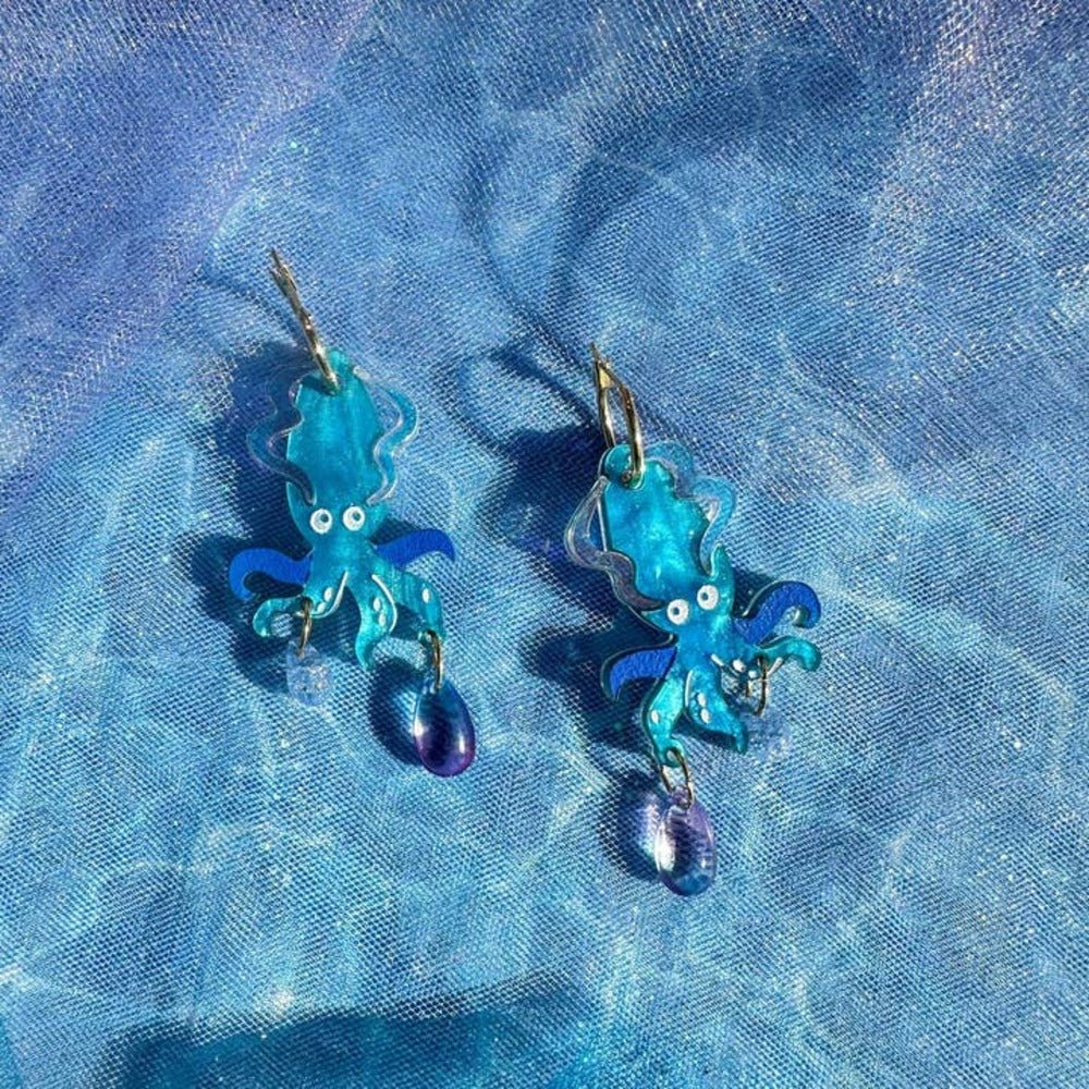 Deep Sea Squid Acrylic Earrings by Quirks! at Shirley Shoppe