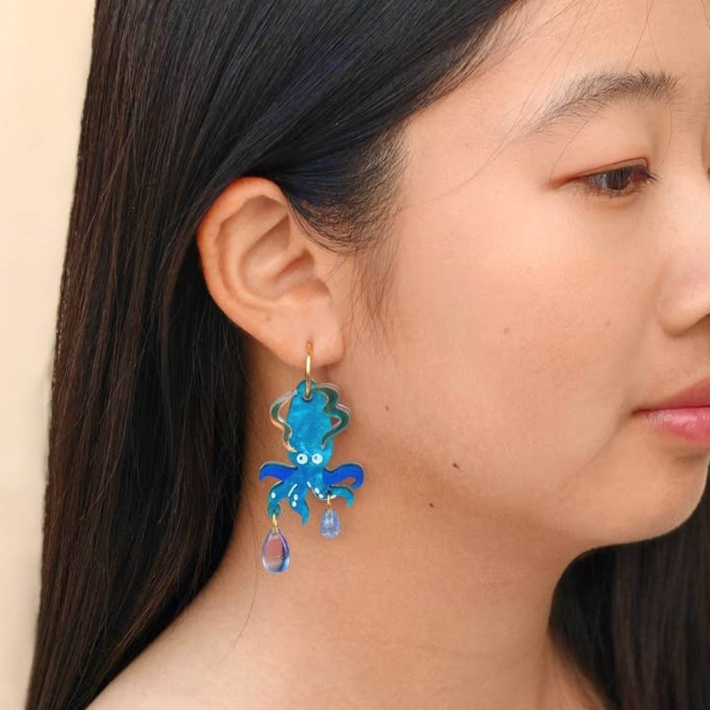 Deep Sea Squid Acrylic Earrings by Quirks! at Shirley Shoppe