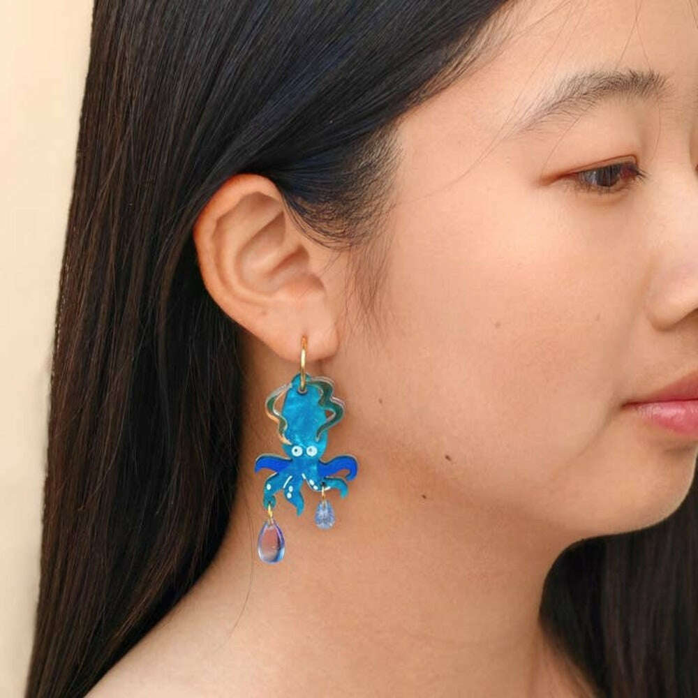 Deep Sea Squid Acrylic Earrings
