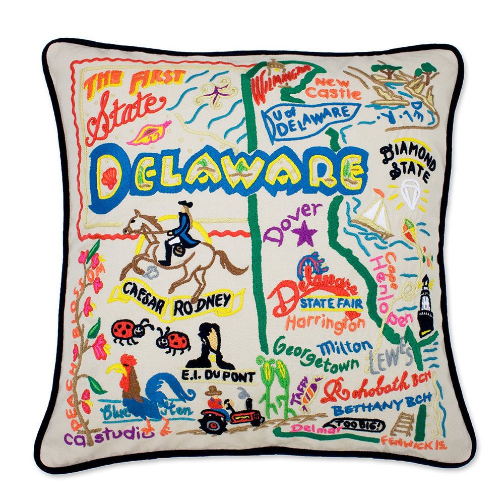 Delaware Hand - Embroidered Pillow by Quirks! at Shirley Shoppe