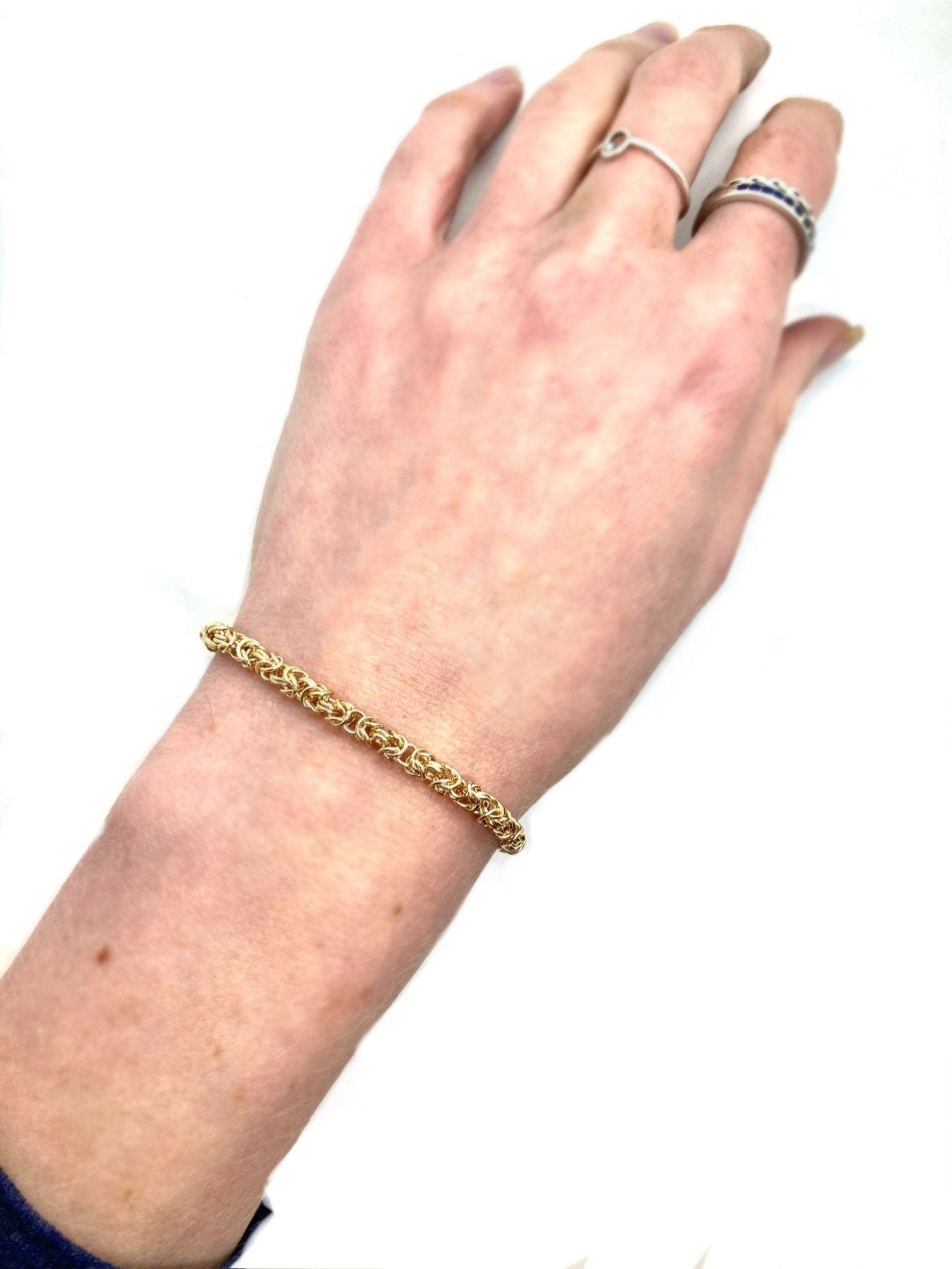 Delicate Byzantine Chainmaille Bracelet in 14K Gold Fill by Alison Morse at Shirley Shoppe