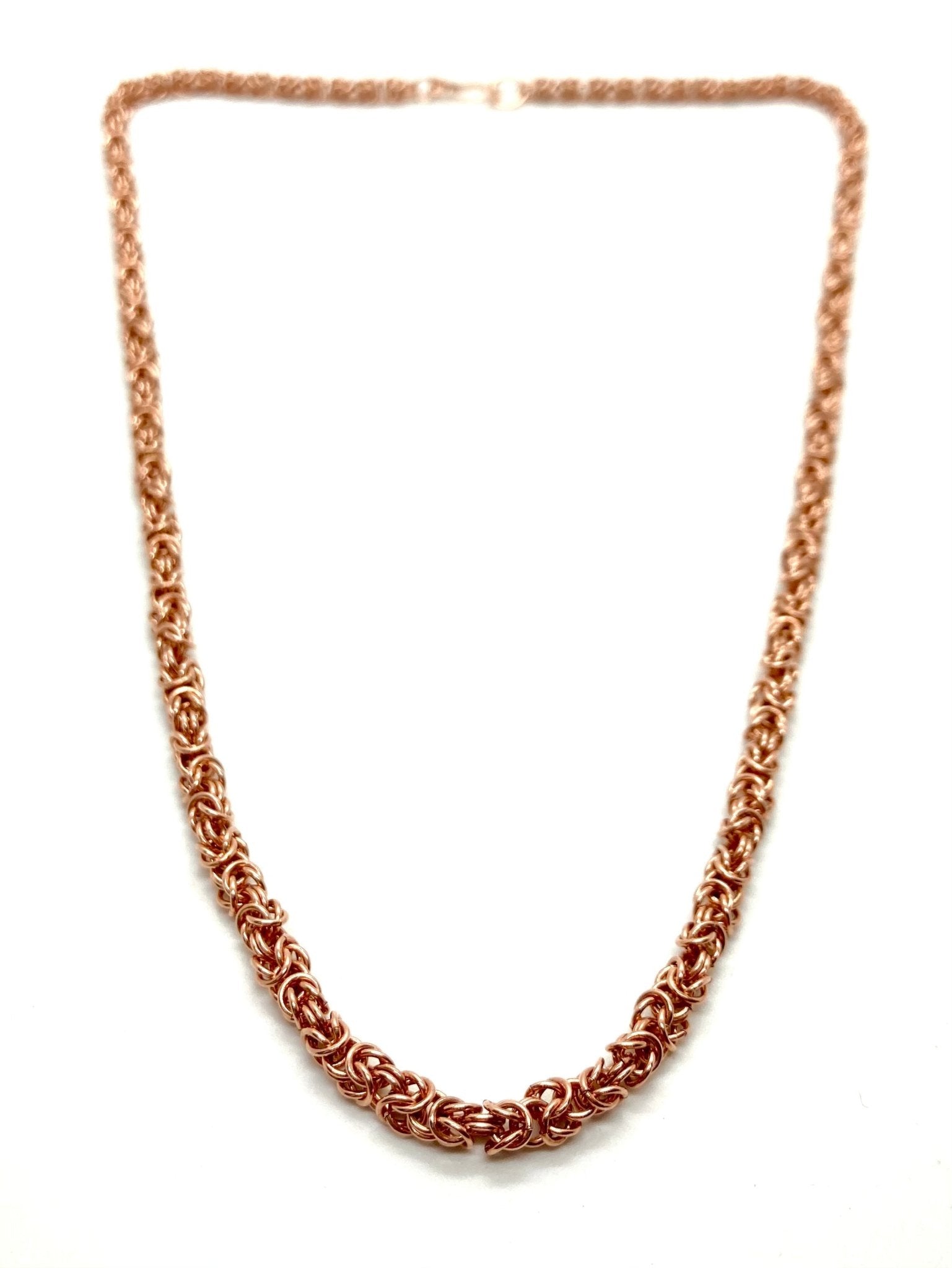 Delicate Byzantine Chainmaille Necklace in Copper by Alison Morse at Shirley Shoppe