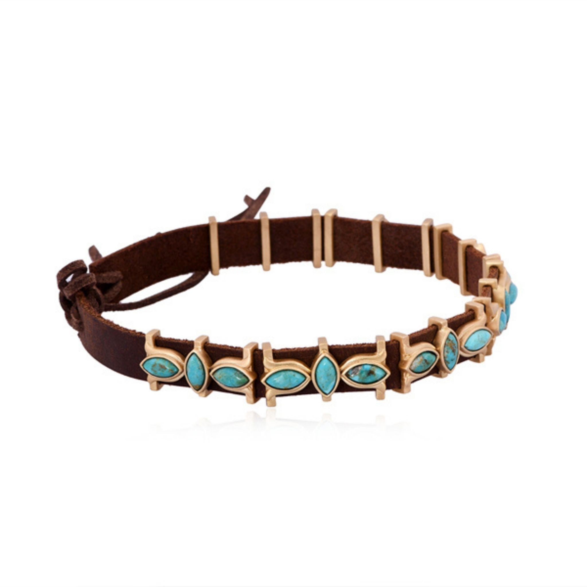 Desert Flower Hat Band - Turquoise by Christina Greene at Shirley Shoppe