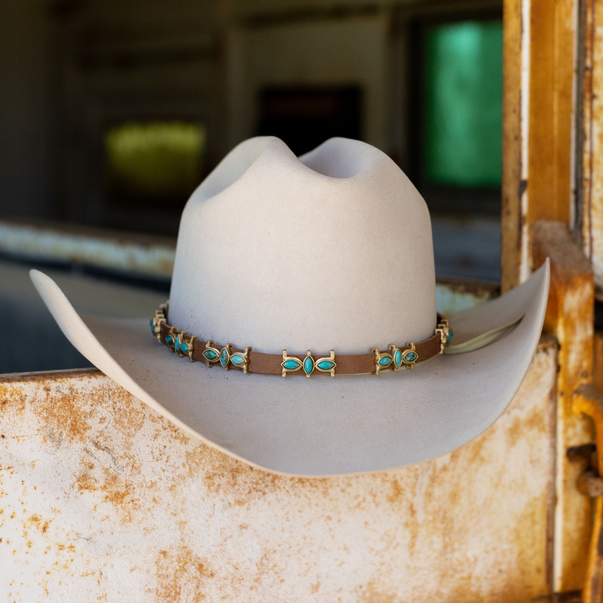 Desert Flower Hat Band - Turquoise by Christina Greene at Shirley Shoppe