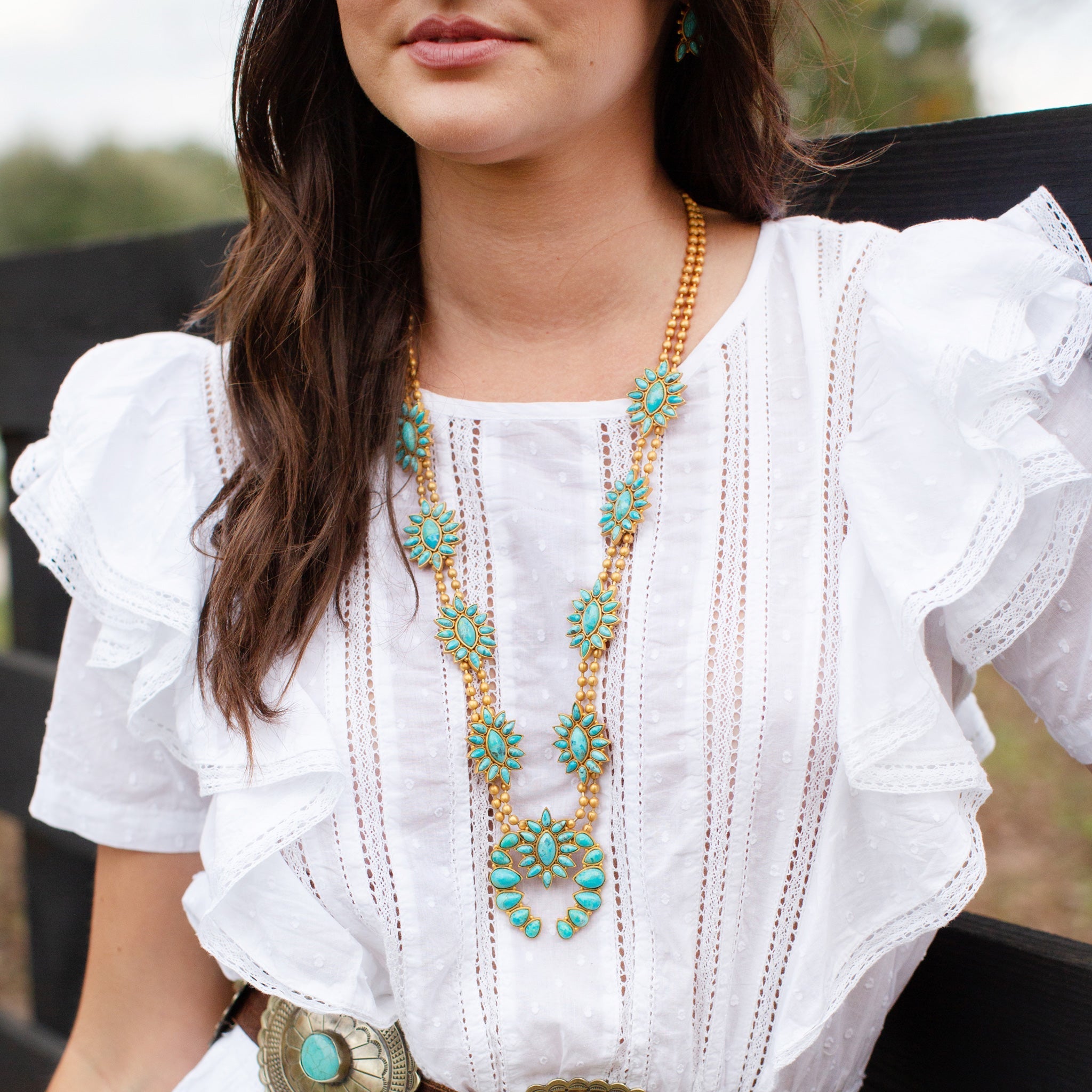 Desert Squash Blossom Necklace by Christina Greene at Shirley Shoppe