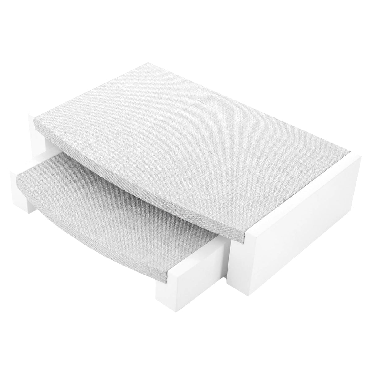 Dual Jewelry Display In Gray Linen and Glossy White Finish - Set