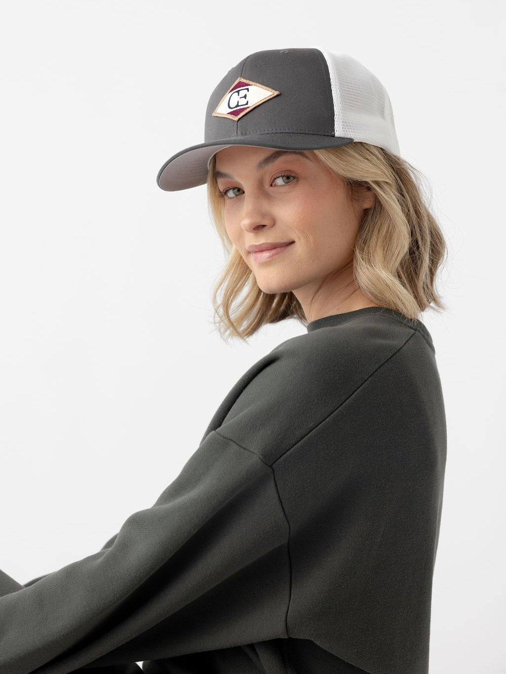 Diamond Mesh Trucker Hat by Cozy Earth at Shirley Shoppe