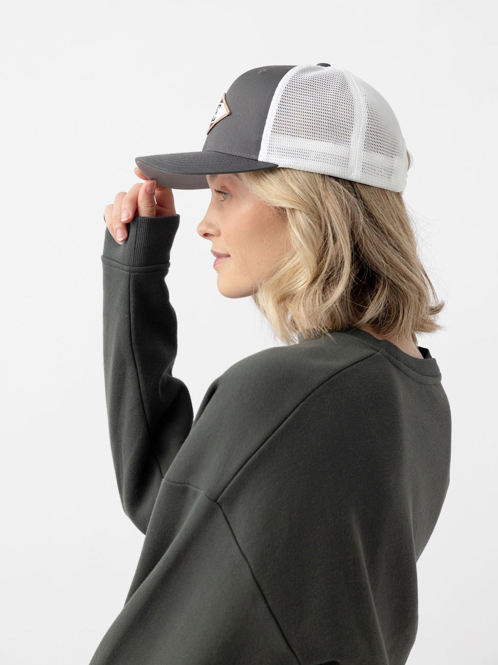 Diamond Mesh Trucker Hat by Cozy Earth at Shirley Shoppe