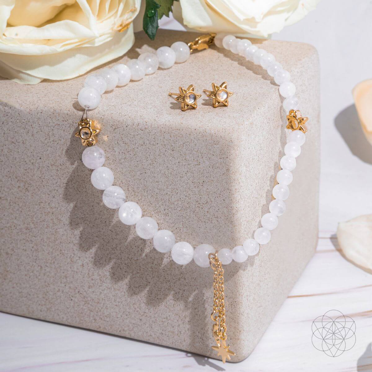 Divine Intuition - Moonstone Anklet and Earrings Set by Conscious Items at Shirley Shoppe