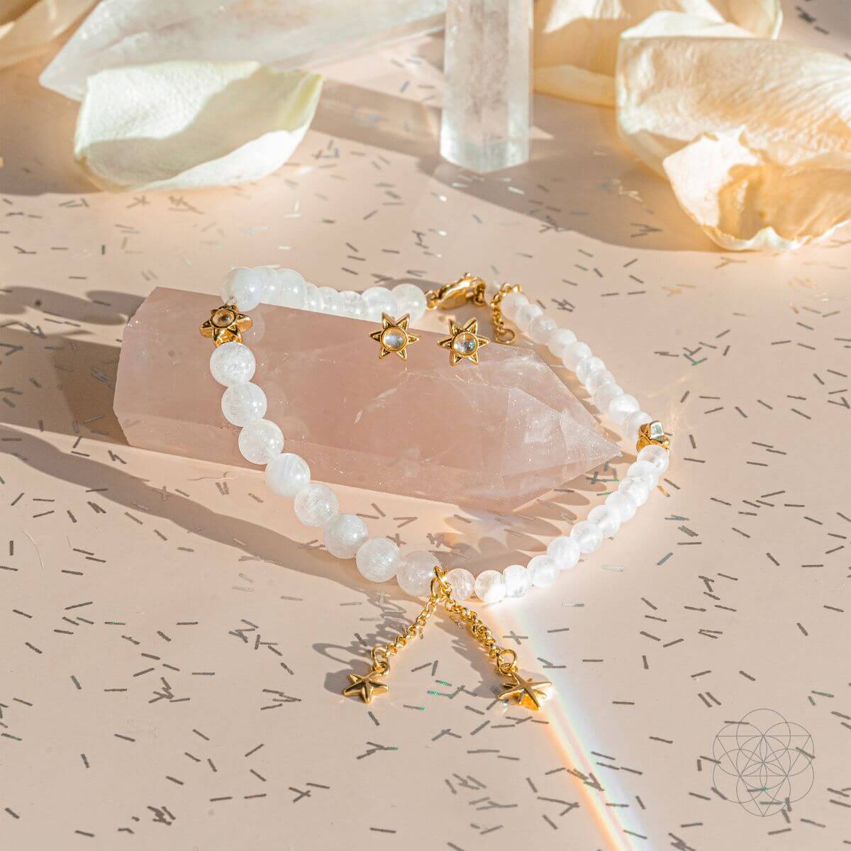 Divine Intuition - Moonstone Anklet and Earrings Set by Conscious Items at Shirley Shoppe