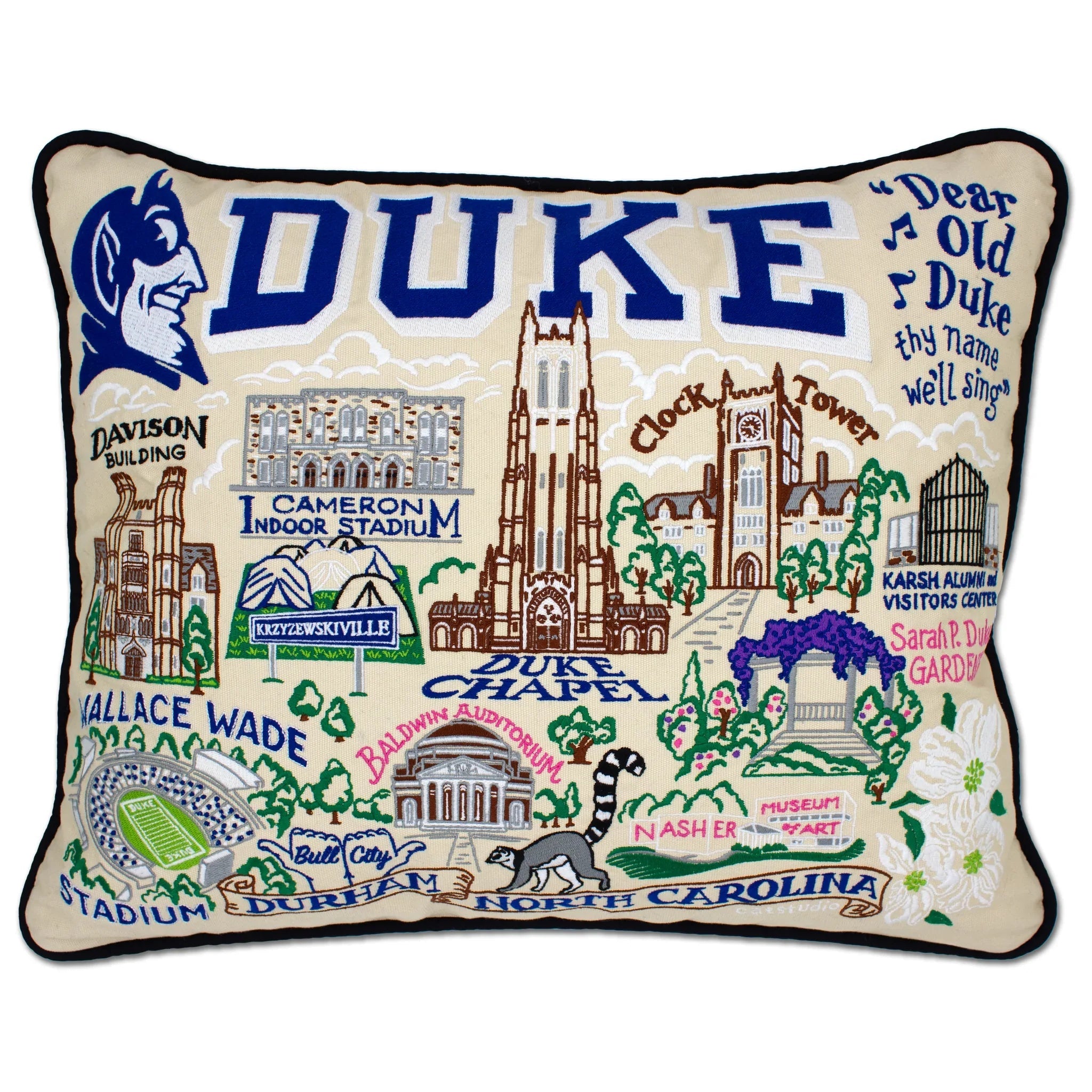Duke University Collegiate Embroidered Pillow by CatStudio by Quirks! at Shirley Shoppe