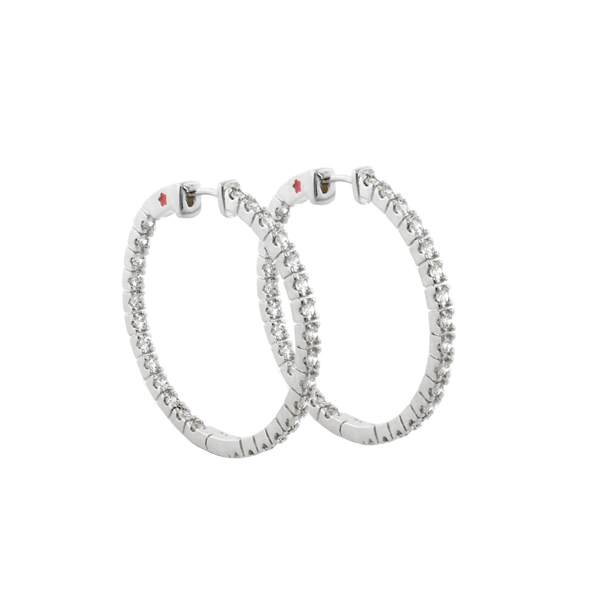 Glamour Pave Earrings — Slim Inside-Out Hoop