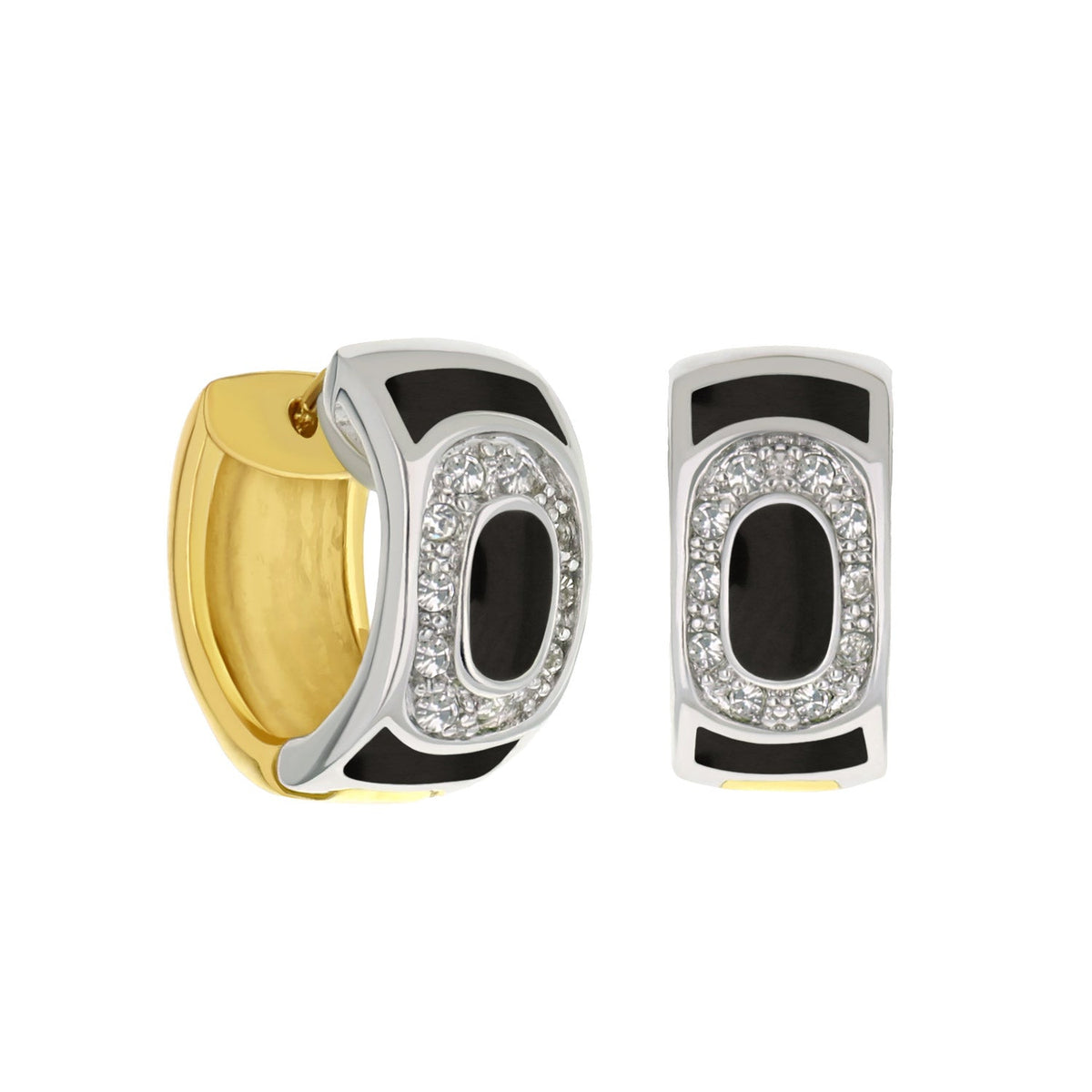 Two-Tone Enamel Earrings
