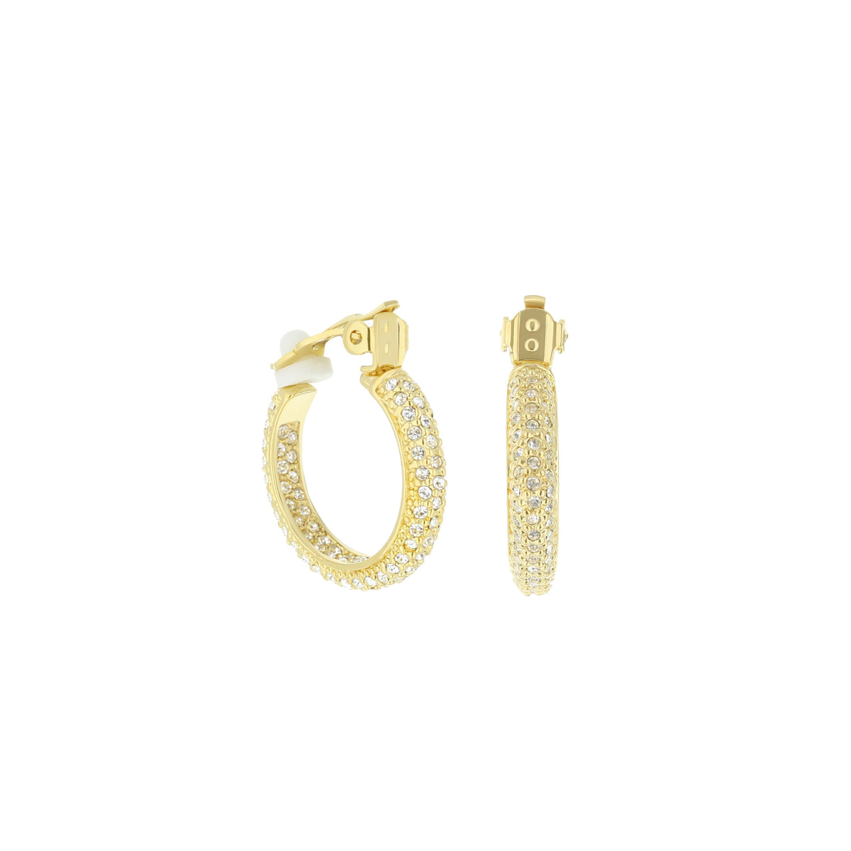 Pave Hoop Earrings — French Clip