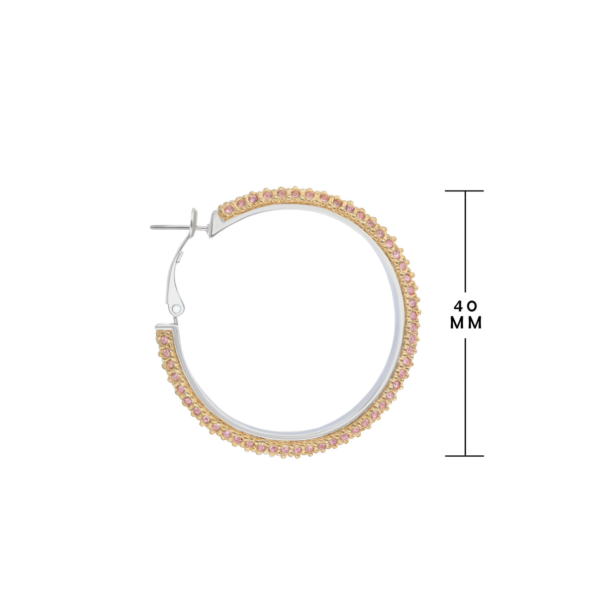 Pave Hoop Earrings — French Clip