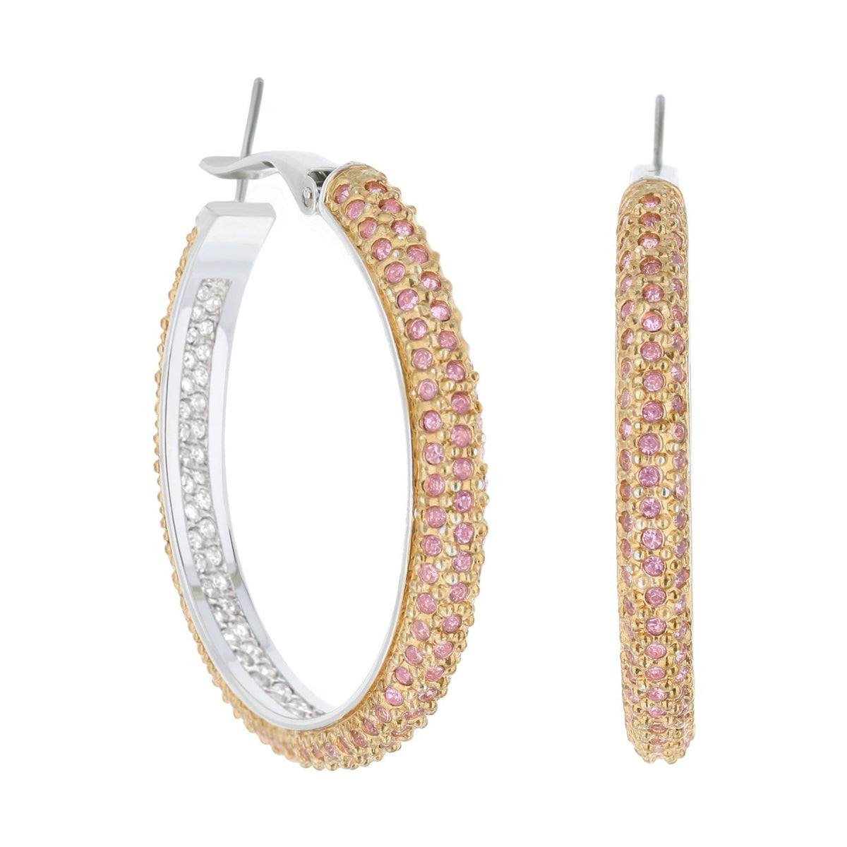 Pave Hoop Earrings — French Clip