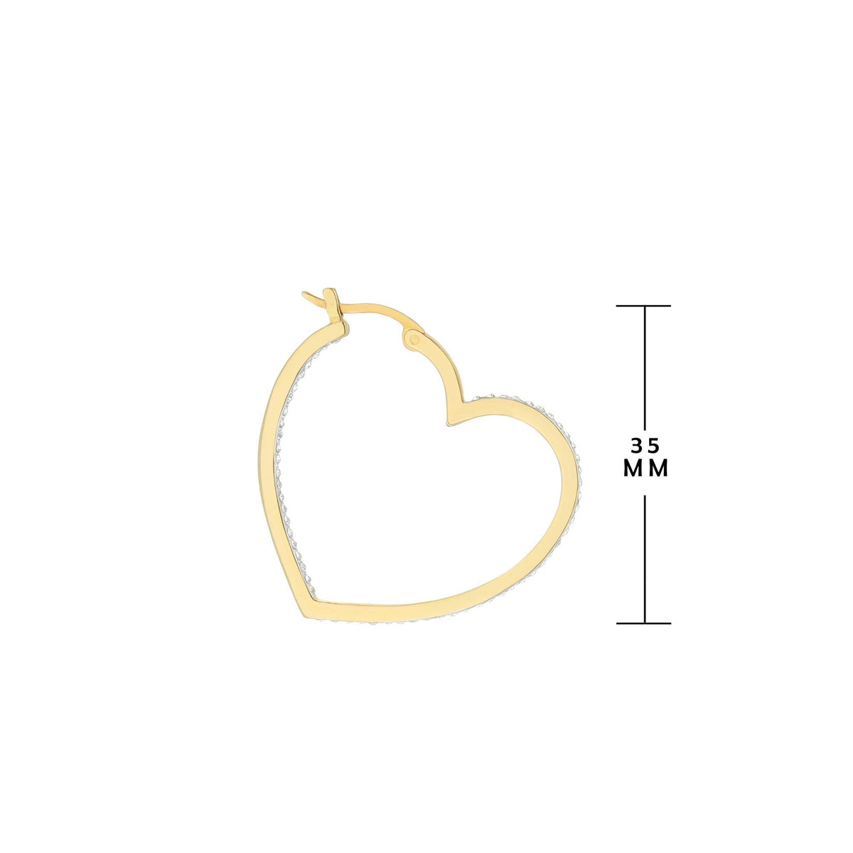 Pave Heart Hoop Earrings