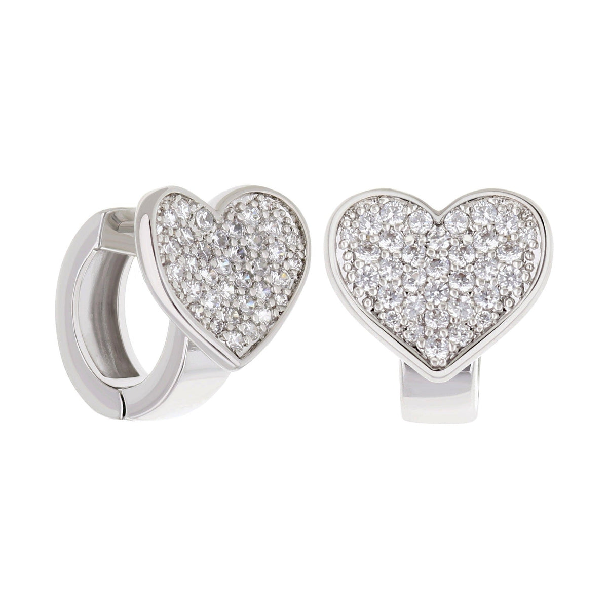 Pave Heart Huggies