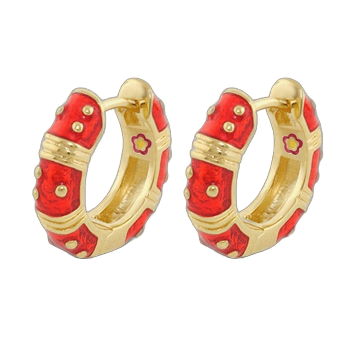 Polka Dot Earrings — Wide Huggie