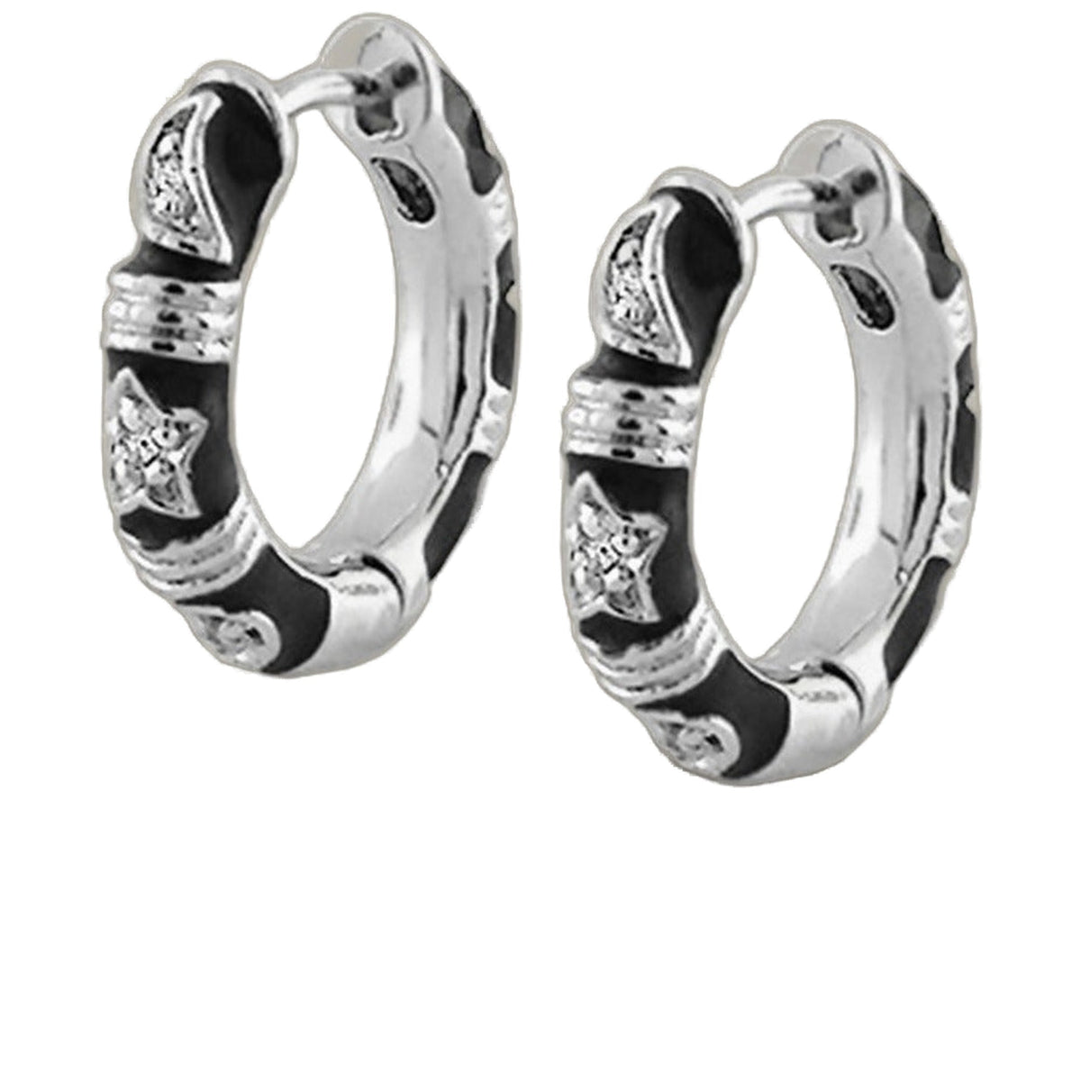 Stars of Night Earrings — Slim Hoop