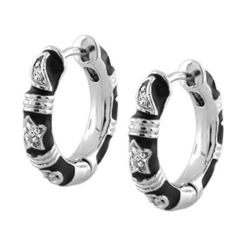 Stars of Night Earrings — Slim Hoop