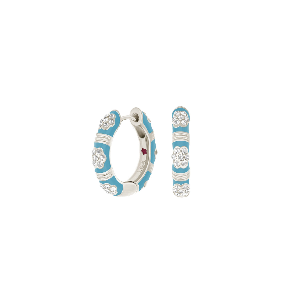 Daisy Love Earrings — Pavé Cluster Huggie