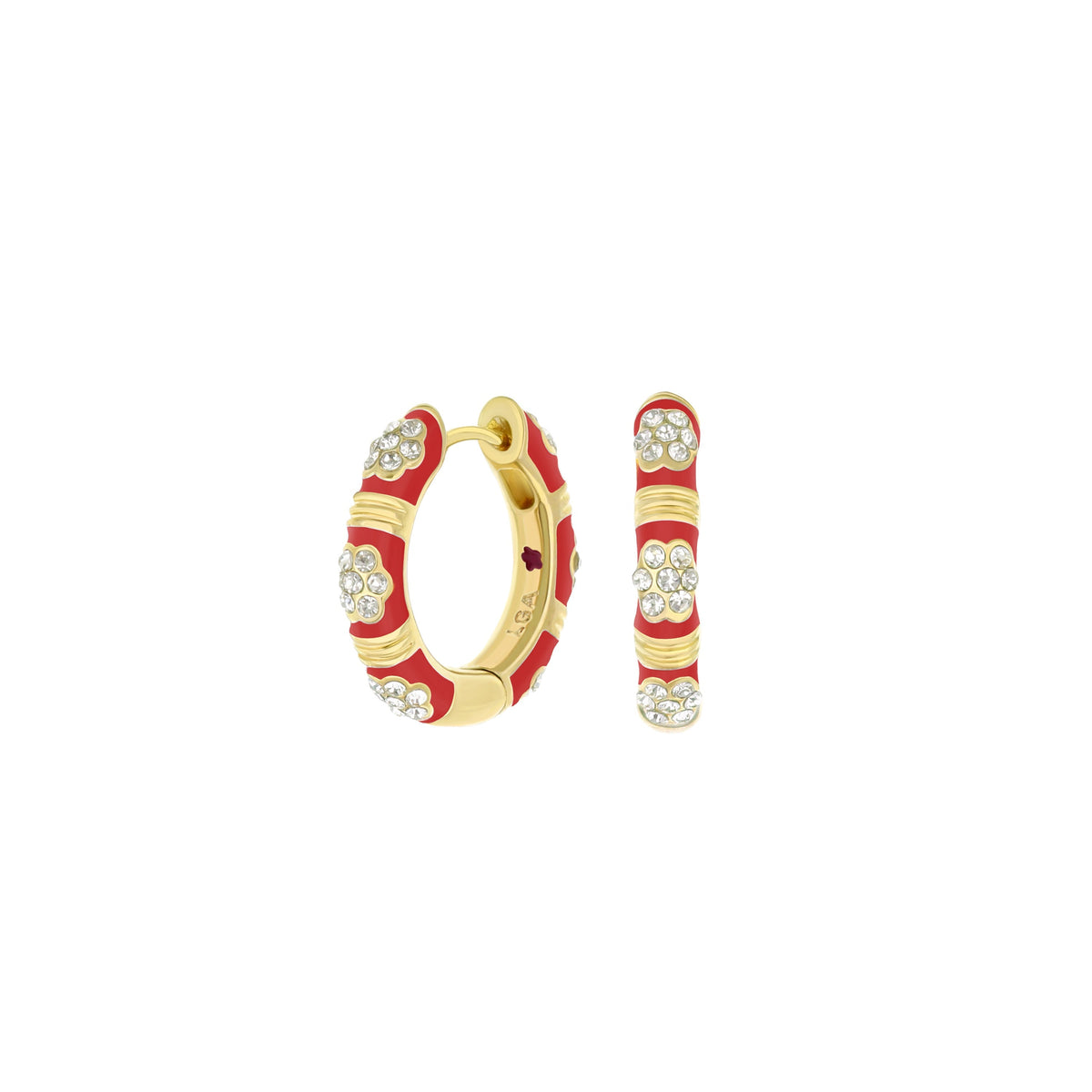 Daisy Love Earrings — Pavé Cluster Huggie