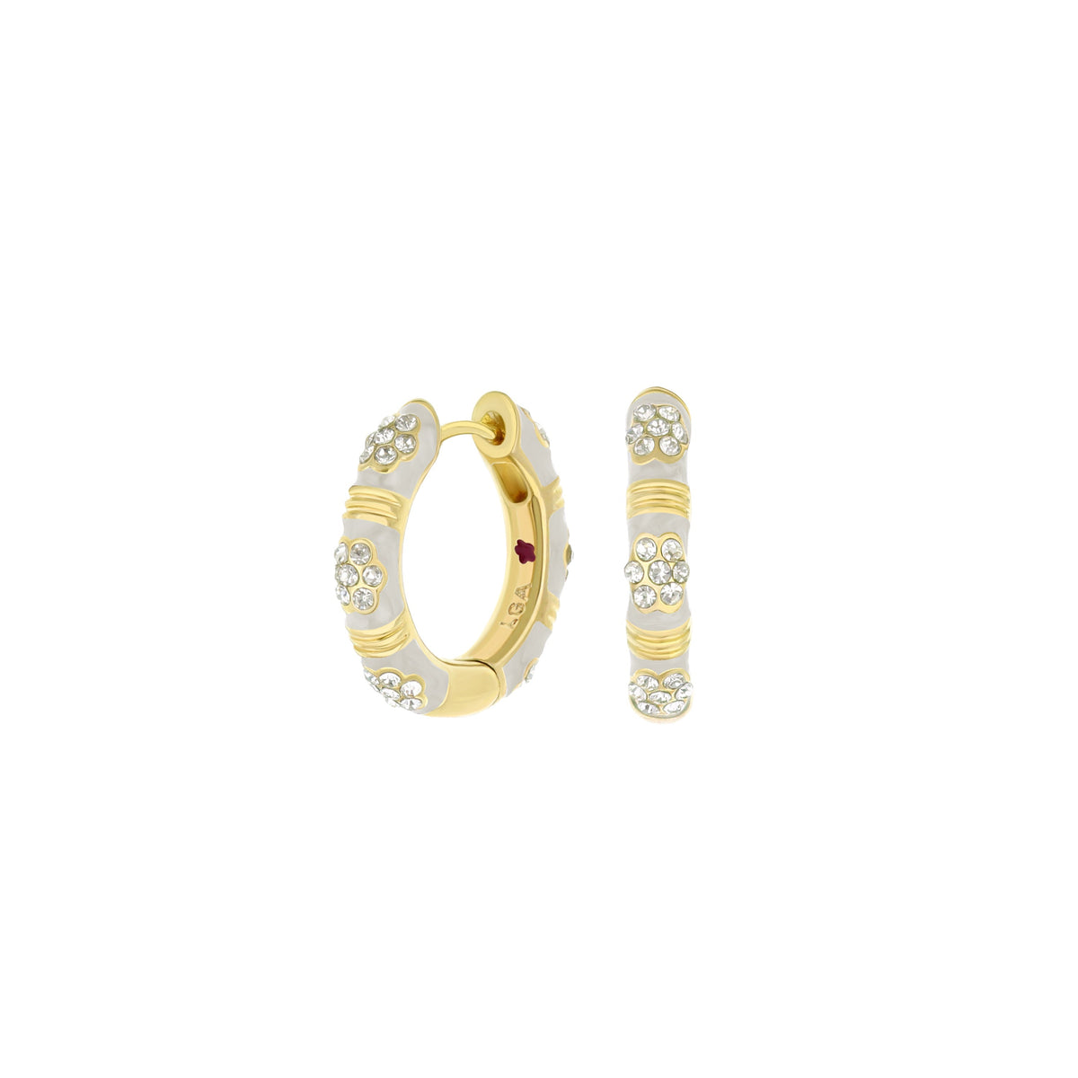 Daisy Love Earrings — Pavé Cluster Huggie