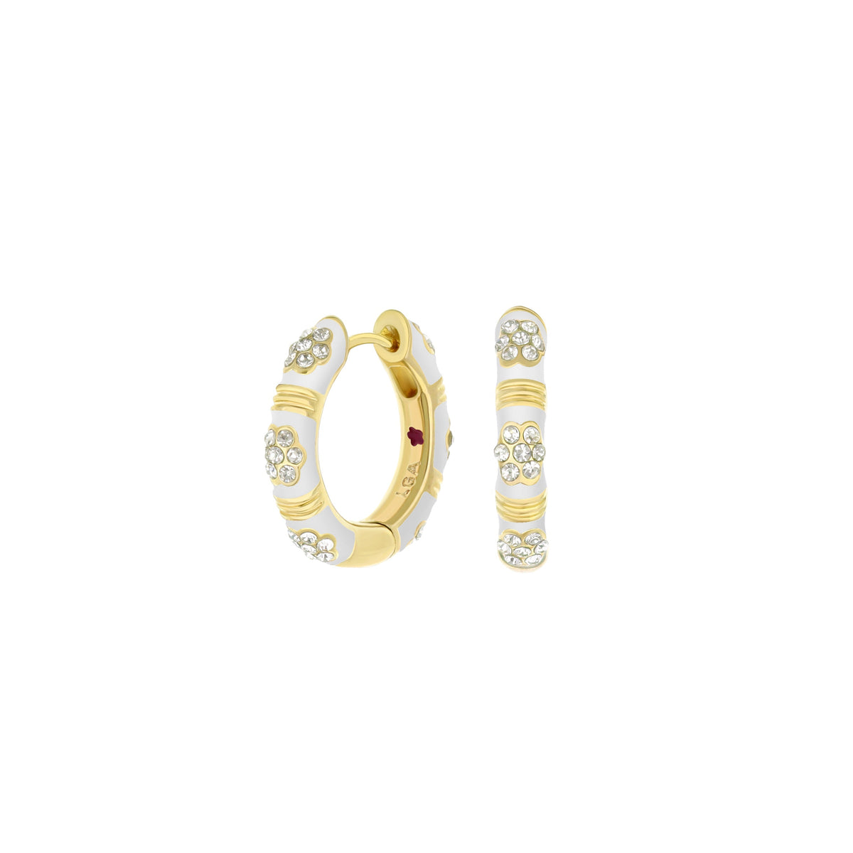 Daisy Love Earrings — Pavé Cluster Huggie