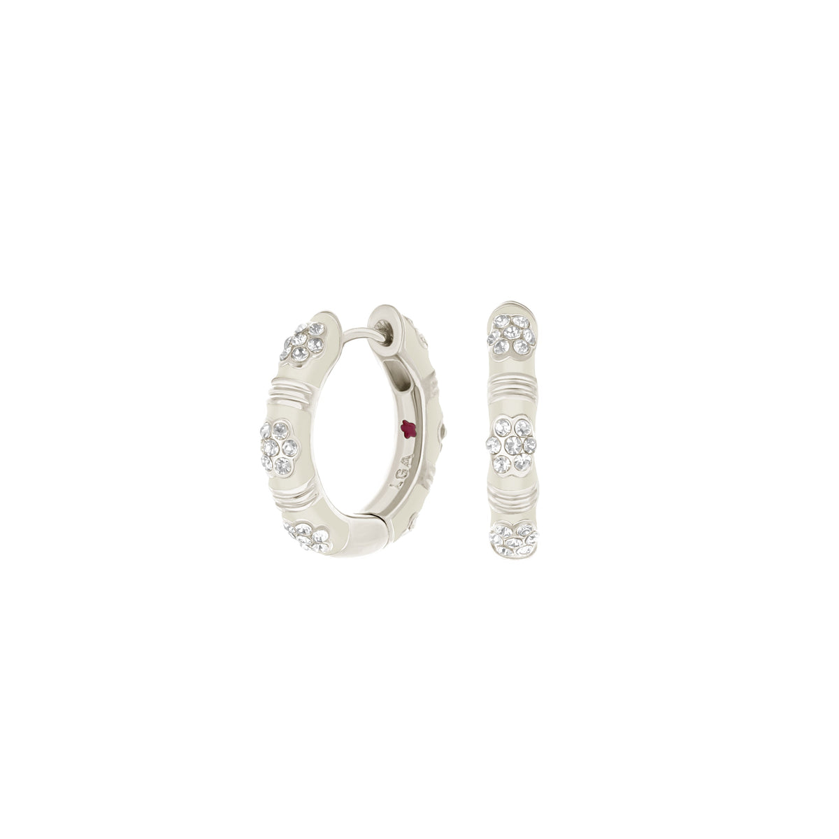Daisy Love Earrings — Pavé Cluster Huggie