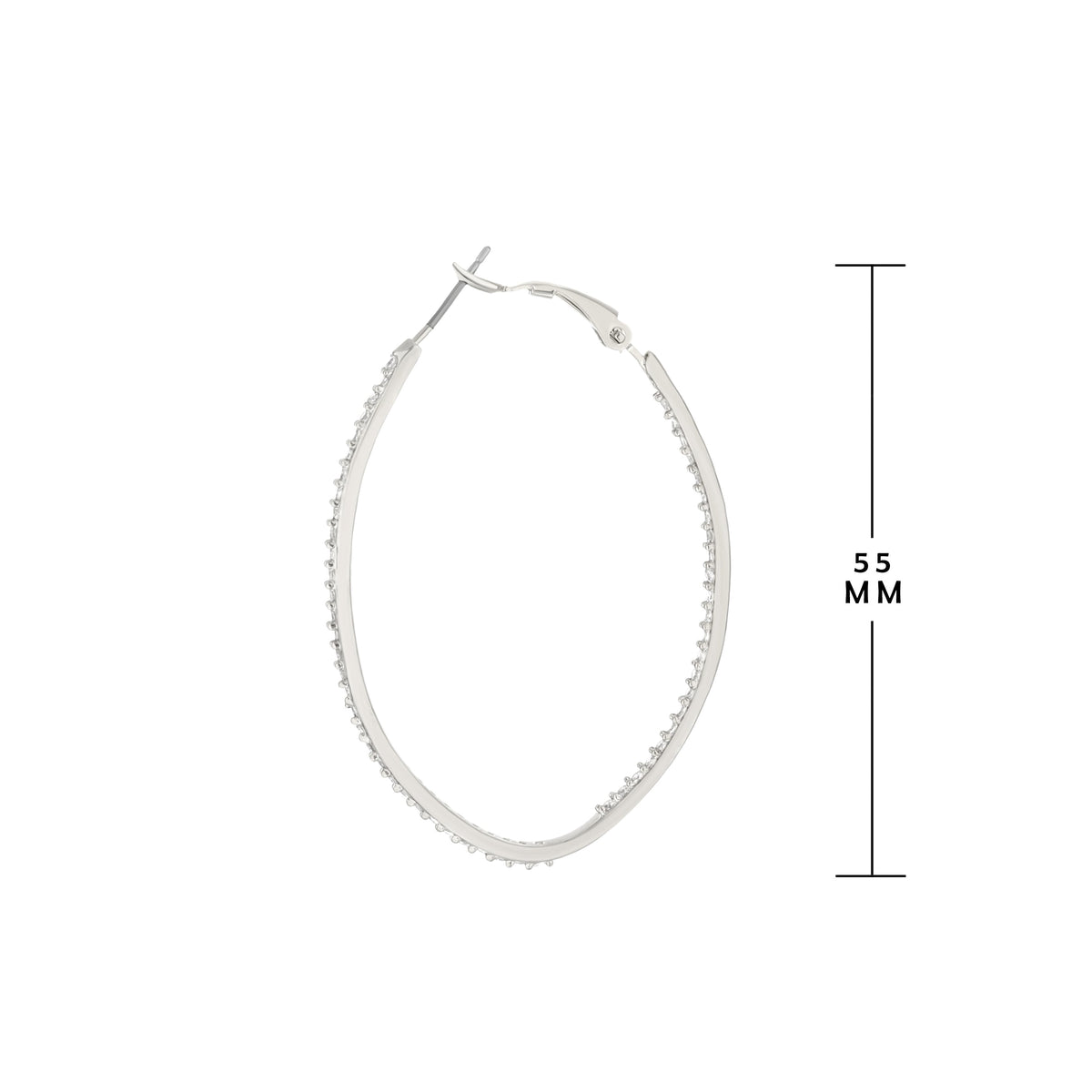 Pave Oval Hoop Earrings