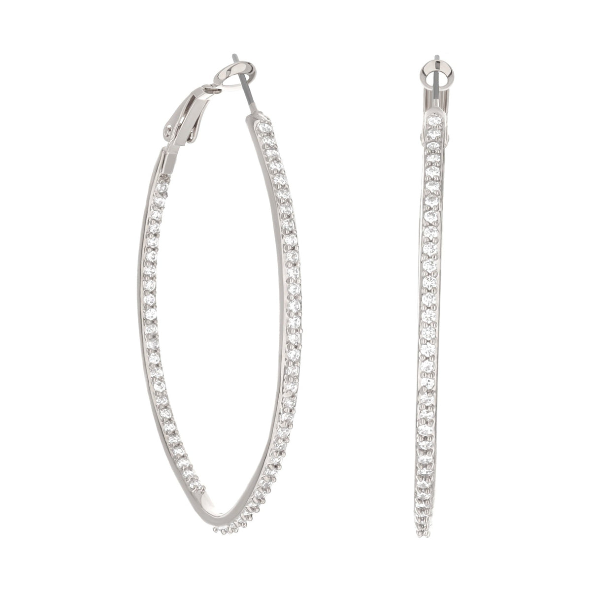 Pave Oval Hoop Earrings