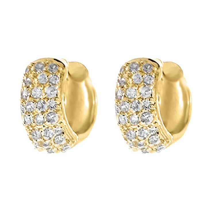 Glamour Pave Earrings — Polished-Edge Huggie