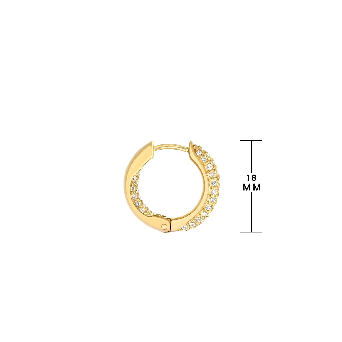 Pave Hoop Earrings — Domed Huggie