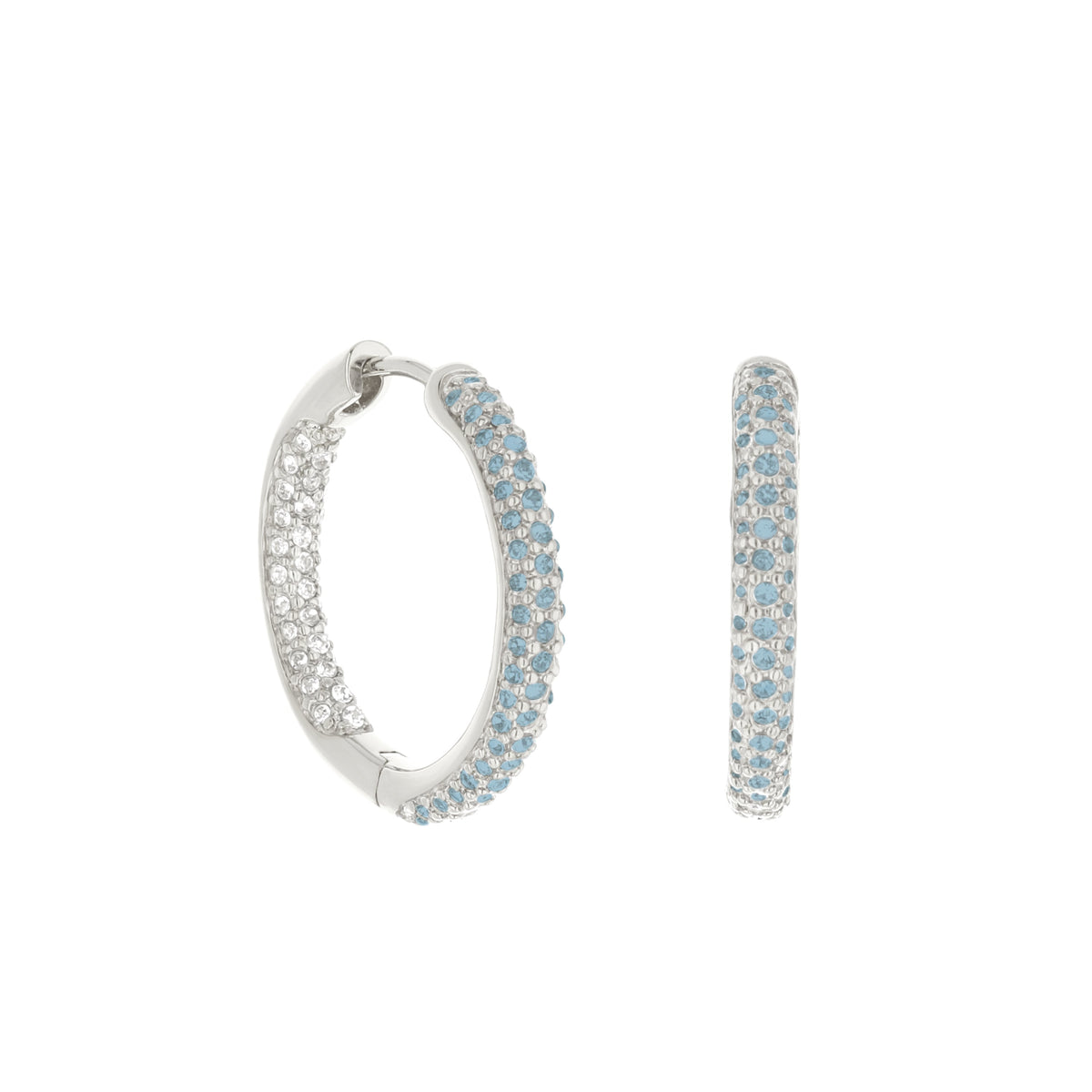 Pave Hoop Earrings — Domed Huggie