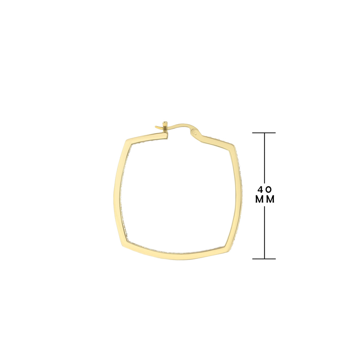 Pave Squared Hoop Earrings