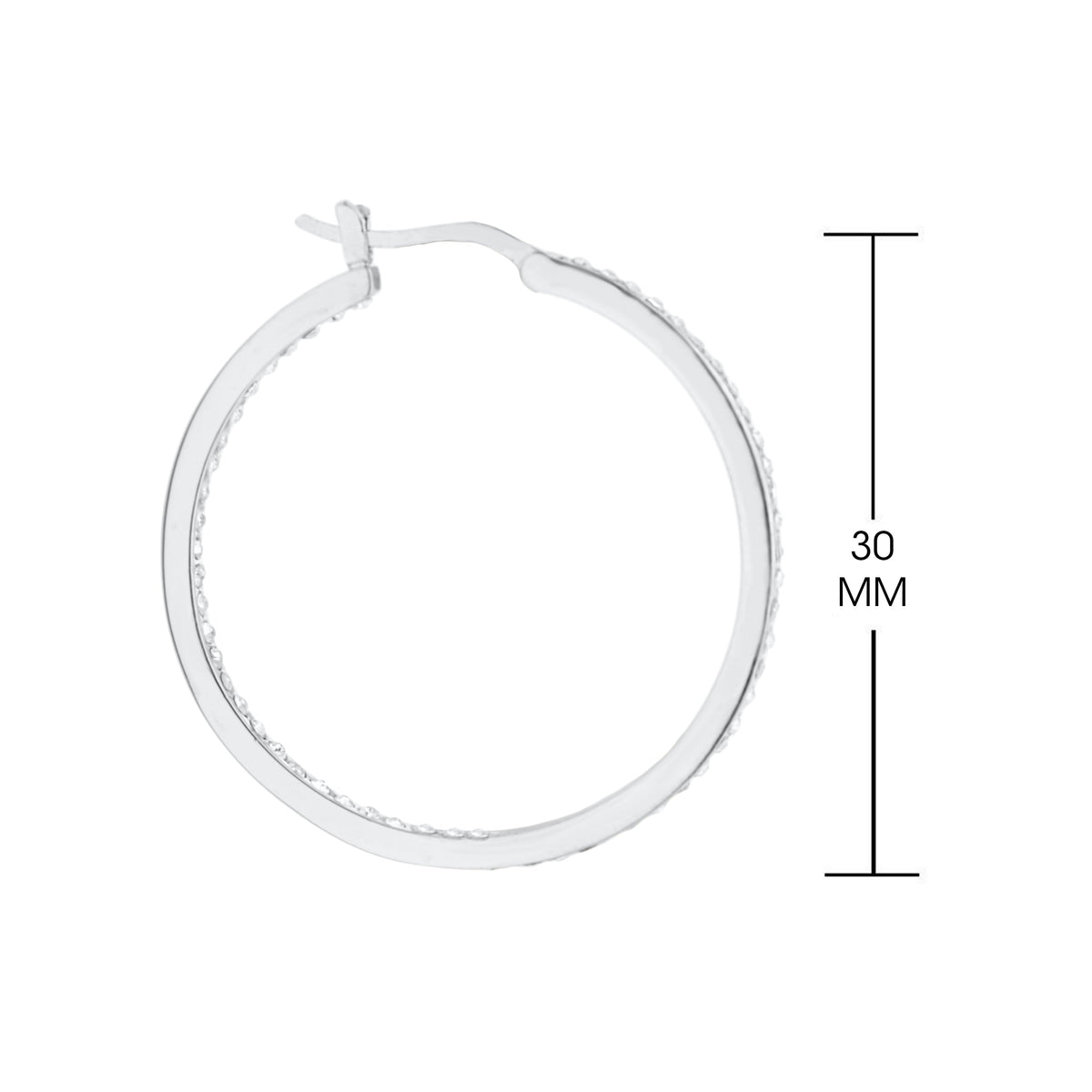 Pave Hoop Earrings — Slim Inlay