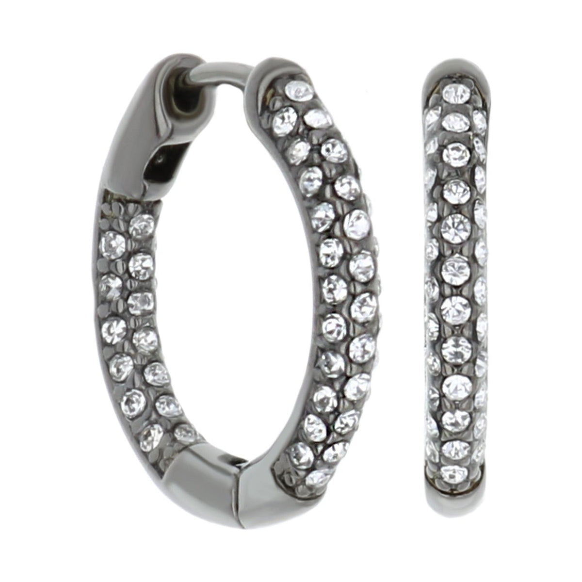 Pave Hoop Earrings