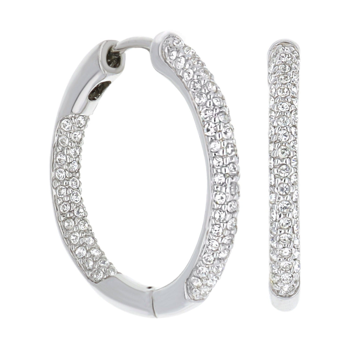 Pave Hoop Earrings