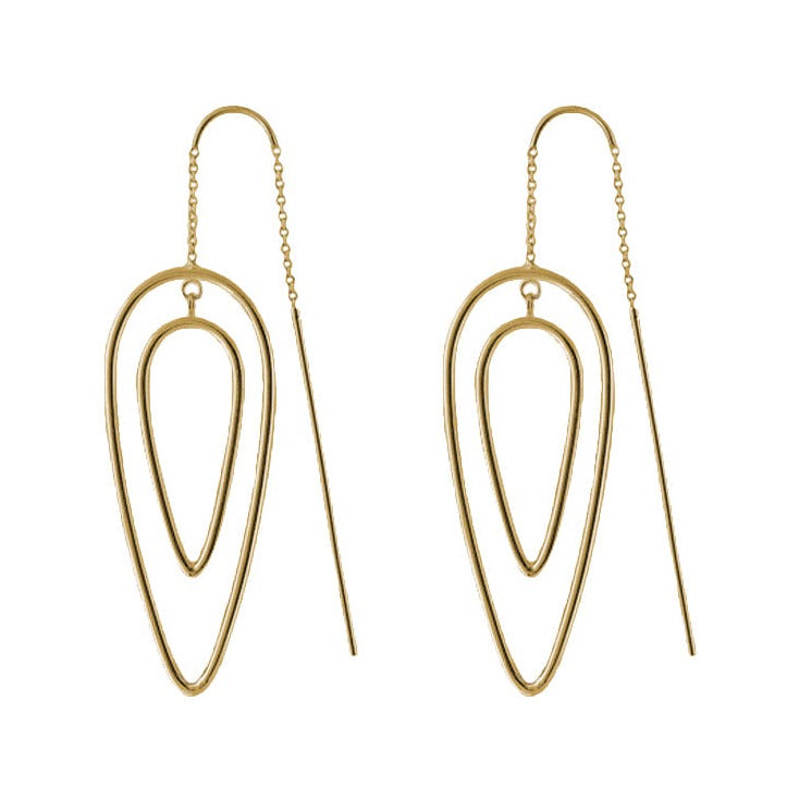 Socialite Earrings — Open Teardrop Threader