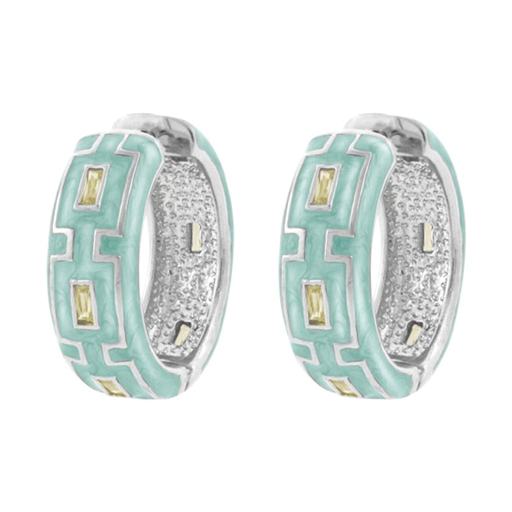 Greek Key Hoop Earrings