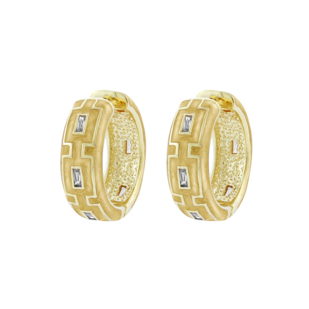 Greek Key Hoop Earrings