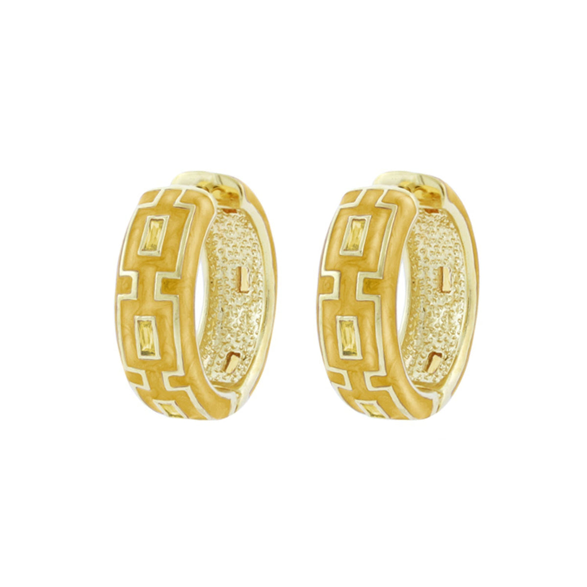 Greek Key Hoop Earrings